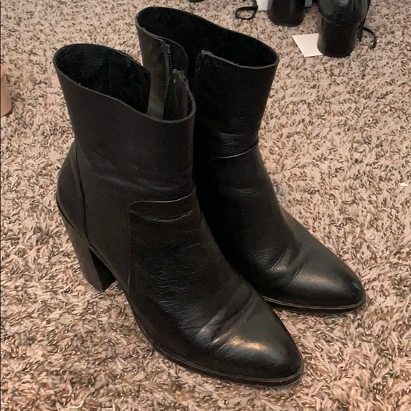 tight leather ankle boots